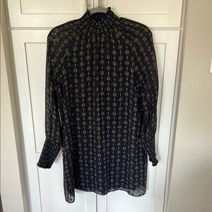 Amanda Uprichard Black and Gold Textured Top